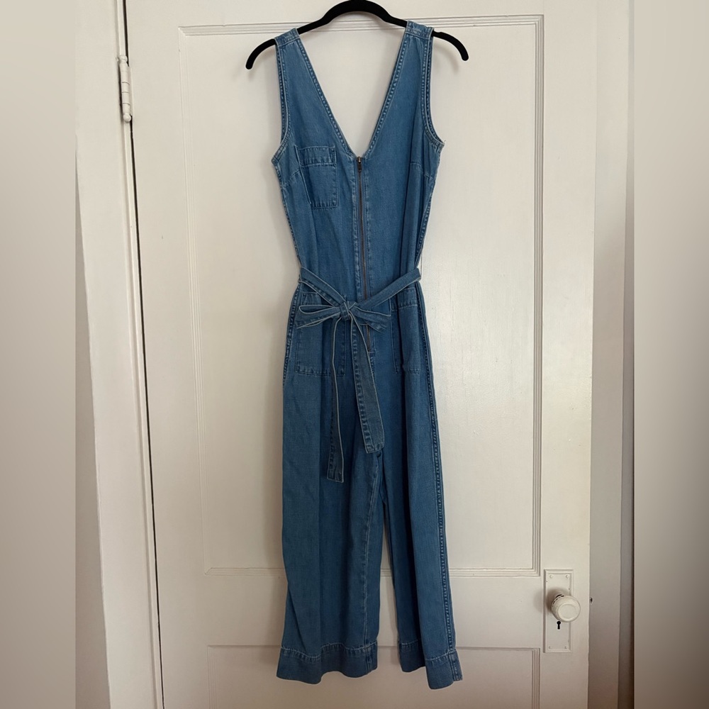 Madewell Light Blue Denim Zip Jumpsuit